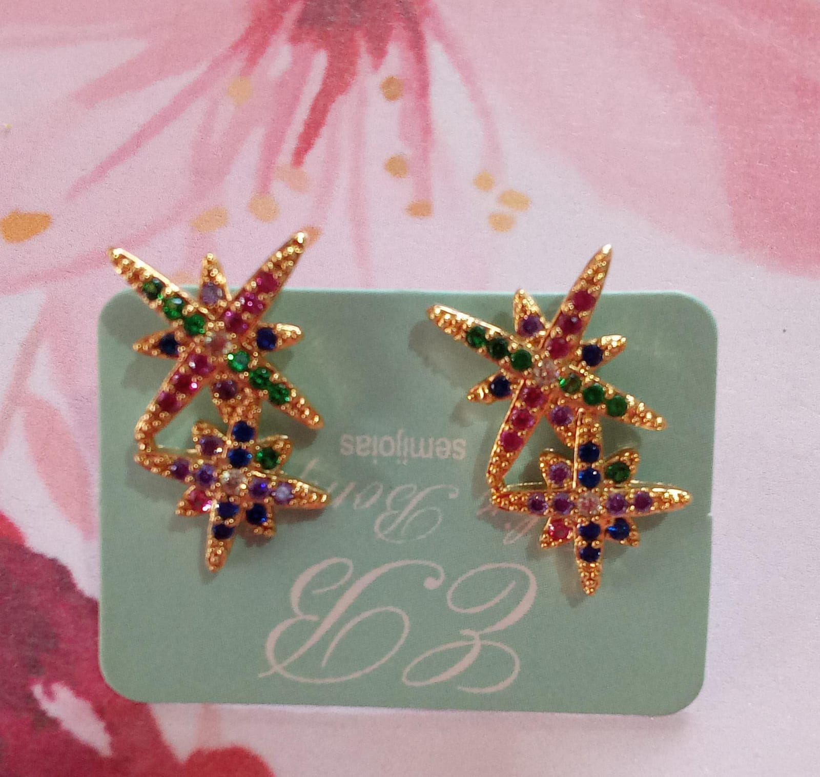 brinco de estrela cravejado