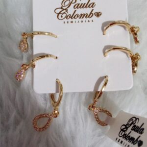 brinco dourado de gota